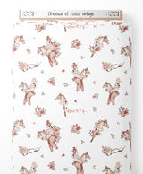 Tissu - Chevaux et roses vintage