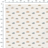 Tissu - Voitures et camions pastel