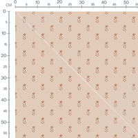 Tissu - Fleurs minimalistes brunes