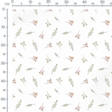 Tissu - Brindilles aquarelle sur blanc