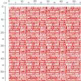 Tissu - Mots d'amour rouges