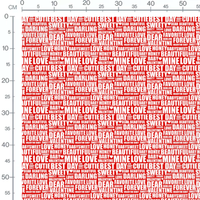 Tissu - Mots d'amour rouges