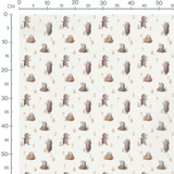 Tissu - Taupes et fleurs pastel