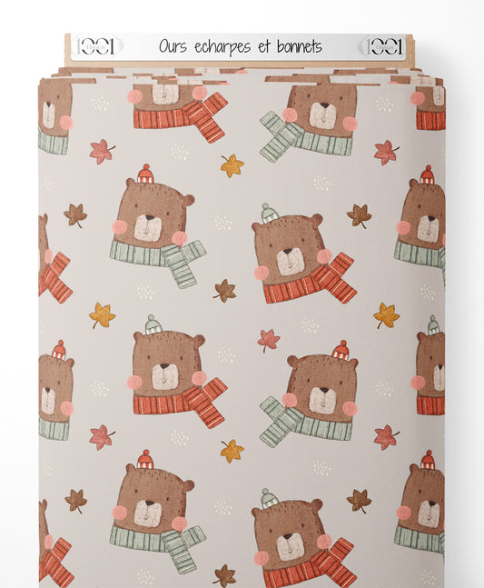 Tissu - Ours écharpes et bonnets