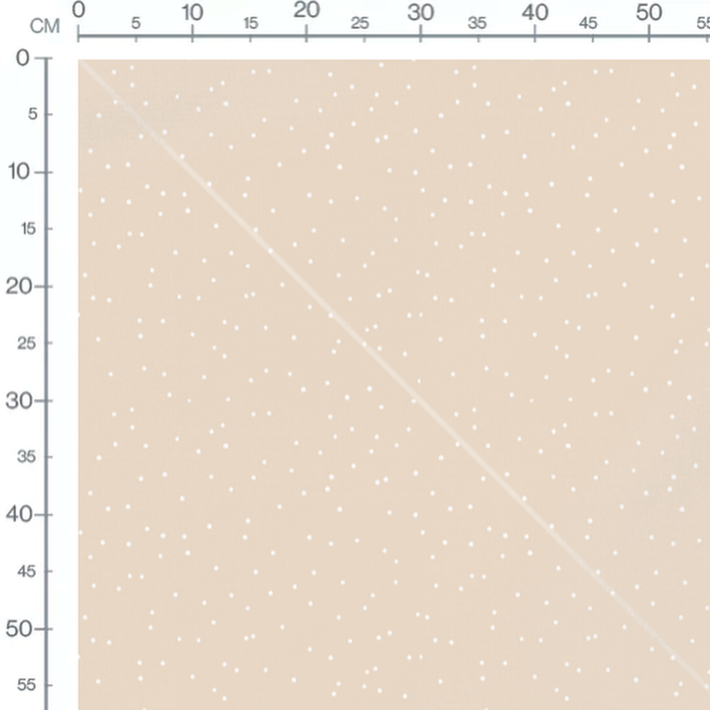 Tissu - Pois blancs sur beige uniforme