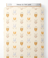 Tissu - Animaux de forêt pastel