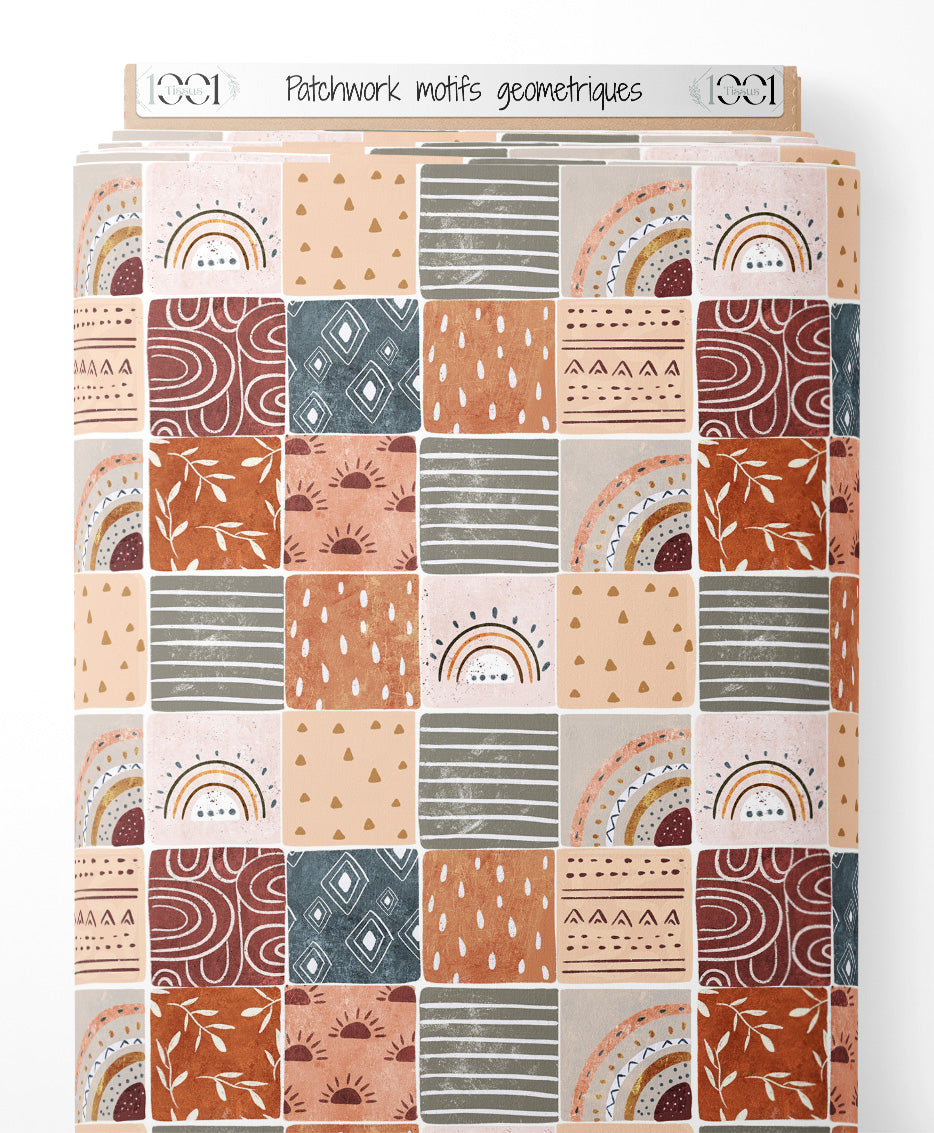 Tissu - Patchwork motifs géométriques