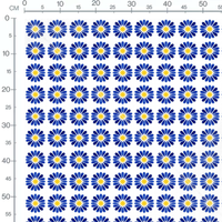 Tissu - Fleurs bleues sur fond blanc 2