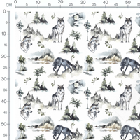Tissu - Loups et paysages forestiers