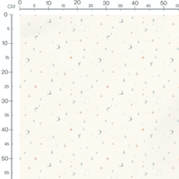 Tissu - Lunes et étoiles pastel