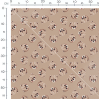 Tissu - Ours beige sur fond brun