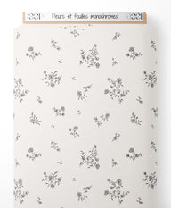 Tissu - Fleurs et feuilles monochromes