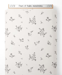 Tissu - Fleurs et feuilles monochromes