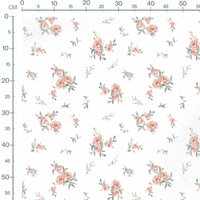Tissu - Roses pastel sur fond blanc