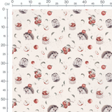 Tissu - Hérissons mignons sur beige