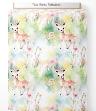 Tissu - Biches multicolores