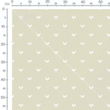 Tissu - Pousses blanches sur beige