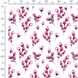 Tissu - Fleurs roses et touches noires