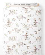 Tissu - Fleurs sur canards et lapins