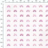 Tissu - Arcs-en-ciel roses et étoiles