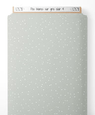 Tissu - Pois blancs sur gris clair 4