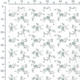 Tissu - Roses bleues et bourgeons doux