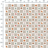 Tissu - Motifs automnaux sur fond beige