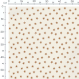 Tissu - Fleurs beige à centre marron