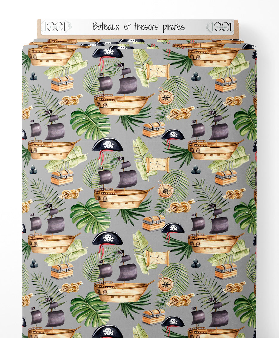 Tissu - Bateaux et trésors pirates