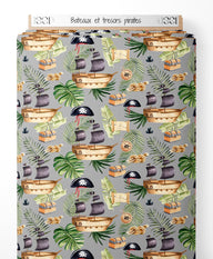 Tissu - Bateaux et trésors pirates