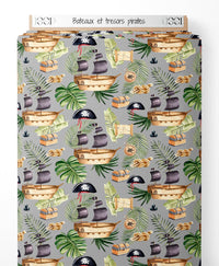 Tissu - Bateaux et trésors pirates