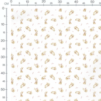 Tissu - Lapins beige et rubans rouges