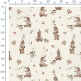 Tissu - Ours festifs sur fond crème