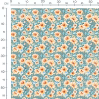 Tissu - Fleurs et papillons aquarelle
