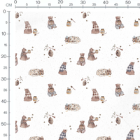 Tissu - Ours mignons avec miel