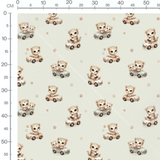 Tissu - Léopards en voiture sur beige