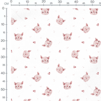Tissu - Porcelets roses et points blancs