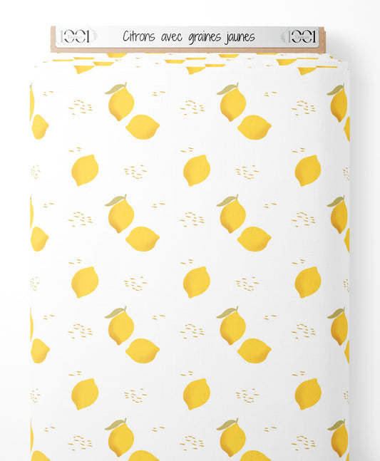 Tissu - Citrons avec graines jaunes