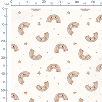 Tissu - Arcs-en-ciel joyeux beige