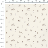 Tissu - Pingouins marron sur beige