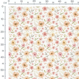 Tissu - Fleurs pastel avec touches jaunes