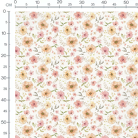 Tissu - Fleurs pastel avec touches jaunes