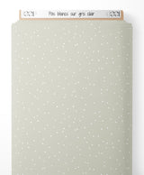 Tissu - Pois blancs sur gris clair