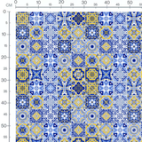 Tissu - Carreaux concentriques colorés