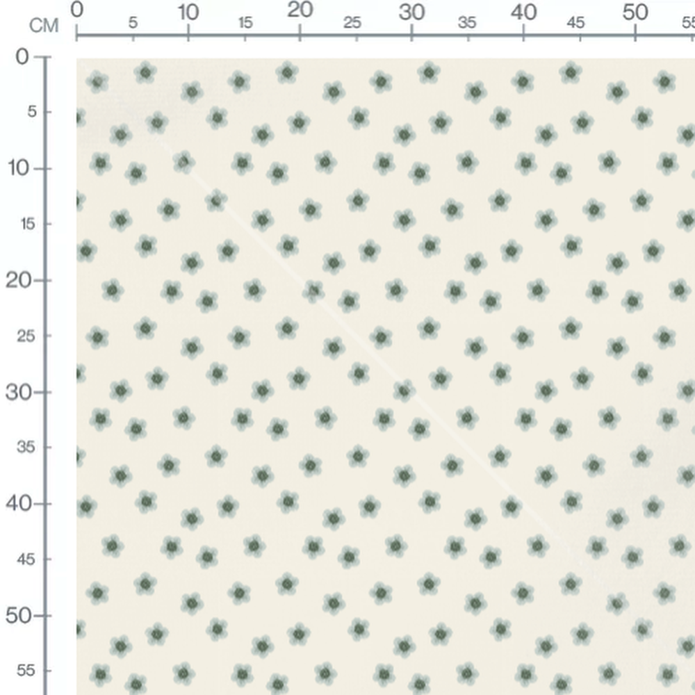 Tissu - Fleurs aquarelle vertes