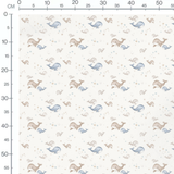 Tissu - Baleines bleues et grises ludiques