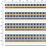 Tissu - Géométrie orange et bleue