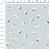 Tissu - Ours souriants sur bleu clair