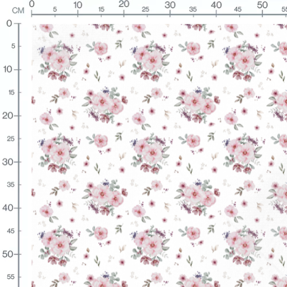 Tissu - Fleurs roses et violettes 3 2