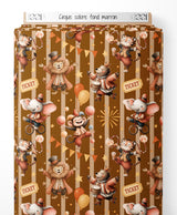 Tissu - Cirque coloré sur fond marron